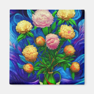 Elegant Beautiful Peony Collection Magnet