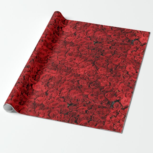 elegant beautiful stylish red roses photograph wrapping paper (Unrolled)