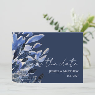 Elegant Beautiful Swan In Navy Blue Wedding Save The Date