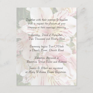 Elegant Beauty Alstroemeria Wedding Invitation