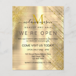 Elegant Beauty Metallic Gold Sparkly Glitter Flyer