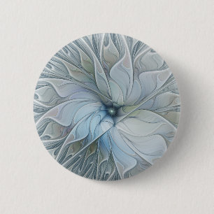 Elegant Beauty Modern Abstract Fractal Art Flower 6 Cm Round Badge