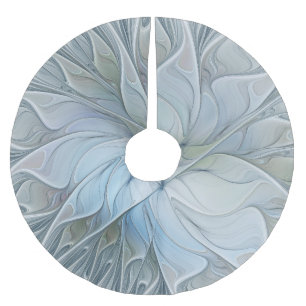 Elegant Beauty Modern Abstract Fractal Art Flower Brushed Polyester Tree Skirt