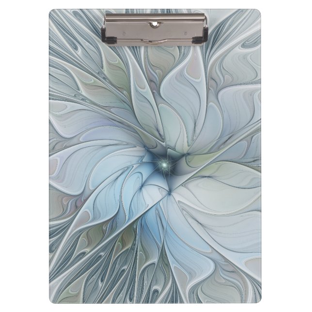 Elegant Beauty Modern Abstract Fractal Art Flower Clipboard (Front)