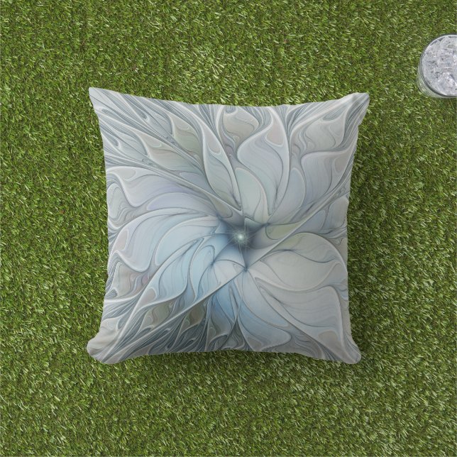 Elegant Beauty Modern Abstract Fractal Art Flower Cushion (Grass)