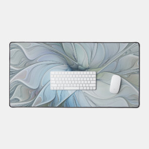 Elegant Beauty Modern Abstract Fractal Art Flower Desk Mat