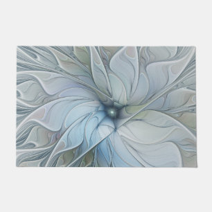 Elegant Beauty Modern Abstract Fractal Art Flower Doormat