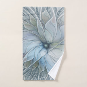Elegant Beauty Modern Abstract Fractal Art Flower Hand Towel