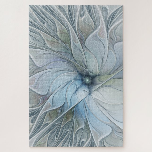 Elegant Beauty Modern Abstract Fractal Art Flower Jigsaw Puzzle (Vertical)