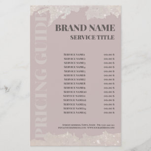 Elegant Beauty Salon Price List Pink Flyer