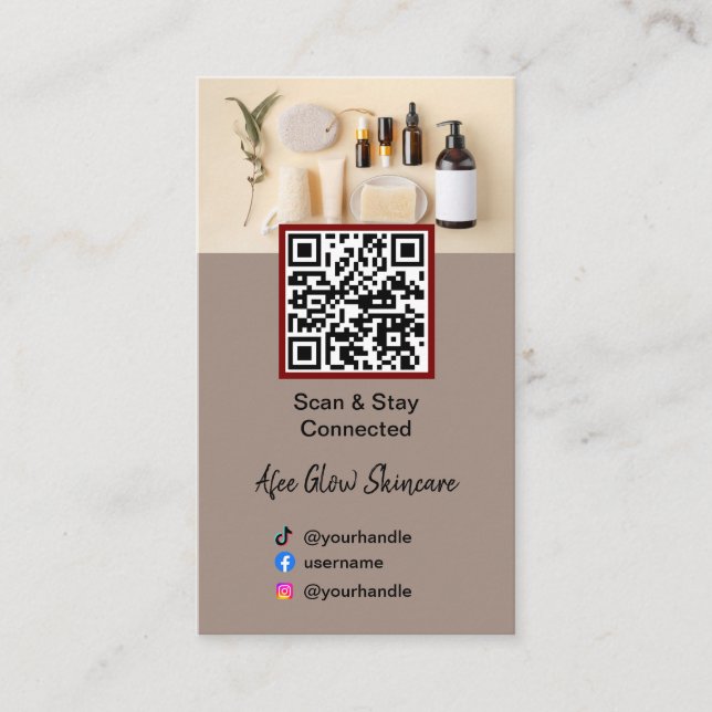 Elegant beauty skincare minimalist business card (Front)