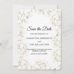 Elegant Beauty White Orchids Frame Save The Date