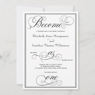 Elegant Become as One Christian Wedding Invitation
