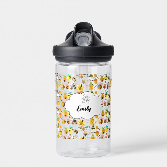 Elegant Bee theme  kid's back to school water Bottle (Front)