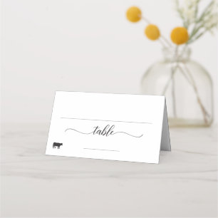 Elegant Beef Meal Option Wedding Place Card