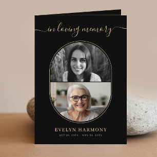 Elegant Before & After Photo Funeral Program Card