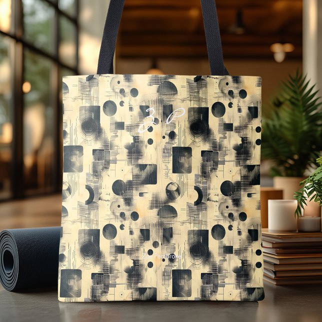 Elegant Beige Abstract Personalised Tote Bag (Creator Uploaded)