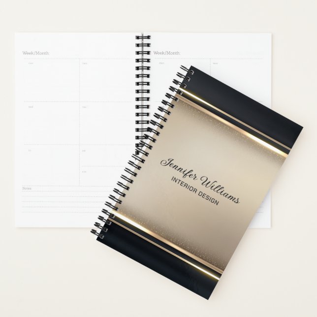 Elegant Beige And Black  Planner (Display)