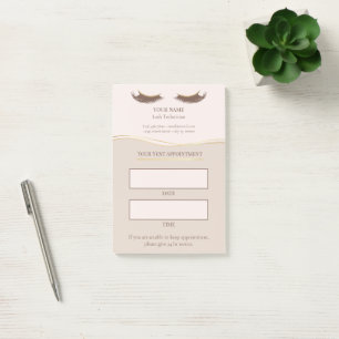 Elegant beige and gold Lash appointment Post-it Notes