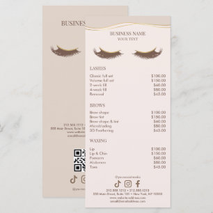 Elegant Beige and Gold Salon Price List Menu