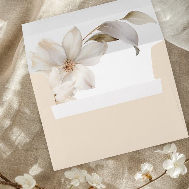 Elegant Beige and White Watercolor Floral Wedding Envelope (Creator Uploaded)