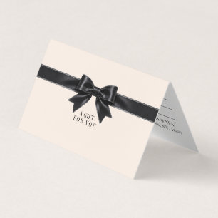 Elegant Beige Black Bow Gift Certificate