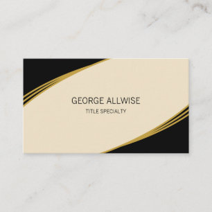 Elegant Beige, Black & Golden Business Card