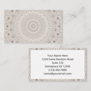 Elegant Beige Boho Medallion Design Business Card