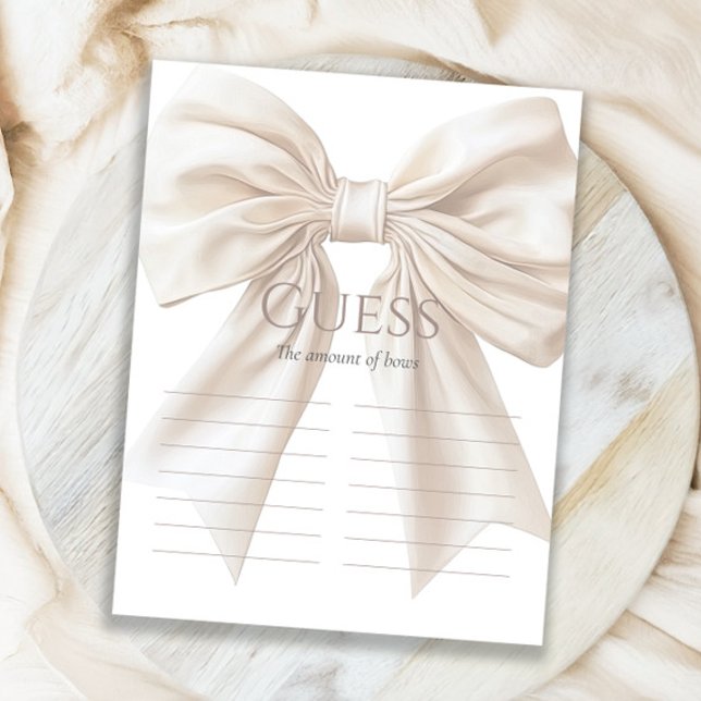 Elegant Beige Bow Guess How Many Game (Creator Uploaded)