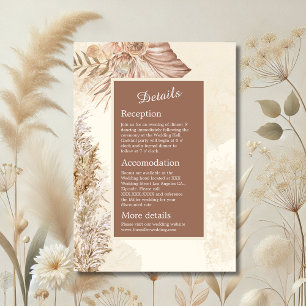 Elegant beige & brown Boho Neutral Wedding Enclosure Card
