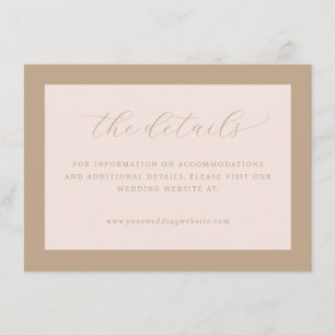 Elegant Beige Calligraphy Enclosure Card