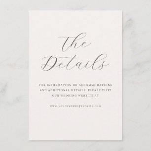 Elegant Beige Calligraphy Enclosure Card