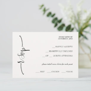 Elegant Beige Calligraphy RSVP Card