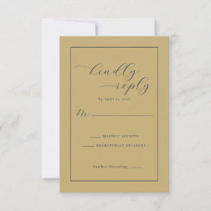 Elegant Beige Calligraphy RSVP Card