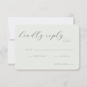 Elegant Beige Calligraphy RSVP Card