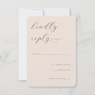 Elegant Beige Calligraphy RSVP Card