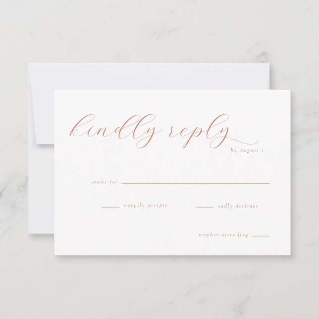 Elegant Beige Calligraphy RSVP Card (Front)