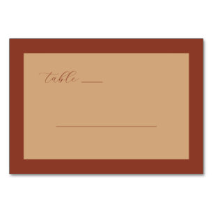 Elegant Beige Calligraphy Table Number