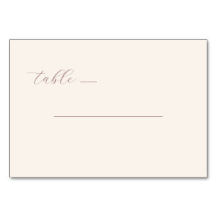 Elegant Beige Calligraphy Table Table Number