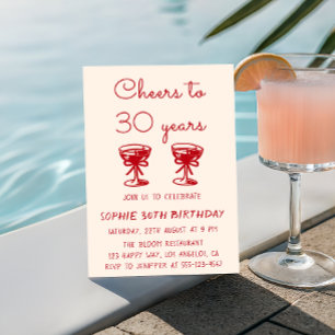 Elegant Beige Cheers to 30 Years Birthday       Invitation
