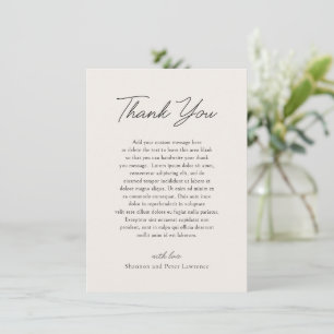 Elegant Beige Classic Wedding Thank You Card