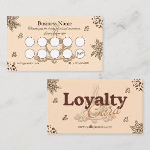 Elegant Beige Coffee Loyalty Card Design