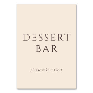 ** Elegant Beige Dessert Inviting Table Number