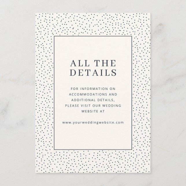 Elegant Beige Dotted Border Enclosure Card (Front)