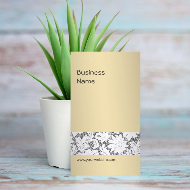 Elegant Beige Event Planner Lace Business Card (Creator Uploaded)