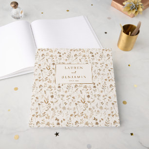 Elegant Beige Floral Botanical Guest Book