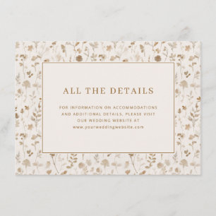Elegant Beige Floral Enclosure Card