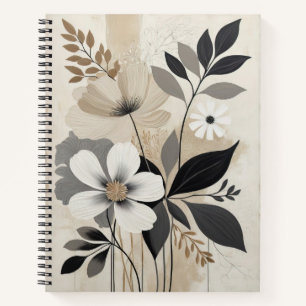 Elegant Beige Floral Minimalist Botanical Design  Notebook