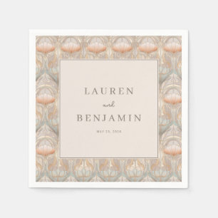 Elegant Beige Floral Pattern Napkin