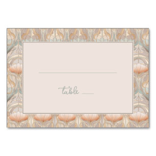 Elegant Beige Floral Pattern Table Number